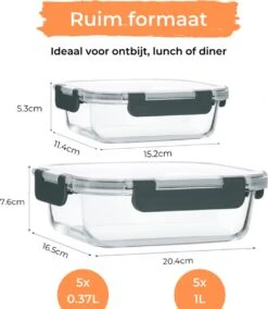 Formilo Meal Prep Bakjes - Lekvrije Vershoudbakjes - Diepvriesbakjes - Luchtdicht - BPA Vrij - Glas - 10 Stuks -Beste Woninginrichting Winkel 1043x1200