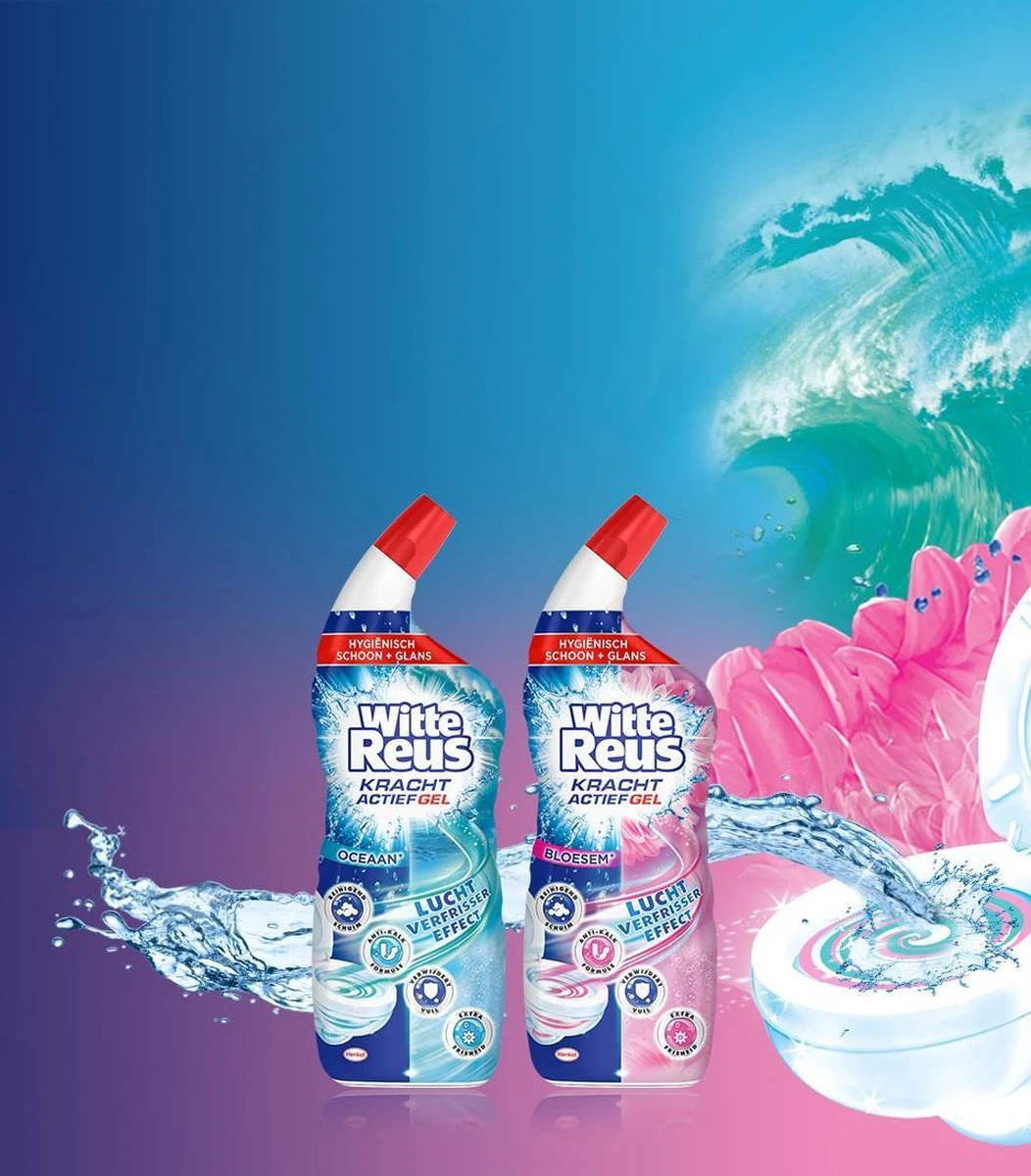 Witte Reus Toiletreiniger - Kracht Actief Gel Oceaan - Voordeelverpakking 10 X 700ml 5 Witte Reus Toiletreiniger - Kracht Actief Gel Oceaan - Voordeelverpakking 10 X 700ml - Afbeelding 5