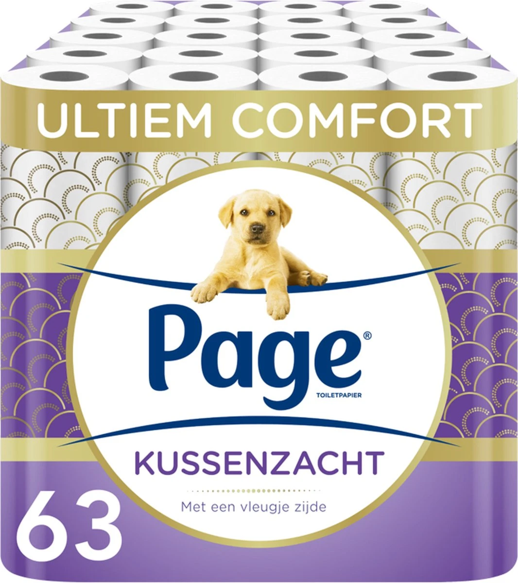 Page Toiletpapier - 63 Rollen - Kussenzacht Wc Papier (3-laags) - Met Extra Zijde - Voordeelverpakking 1 Page Toiletpapier - 63 Rollen - Kussenzacht Wc Papier (3-laags) - Met Extra Zijde - Voordeelverpakking