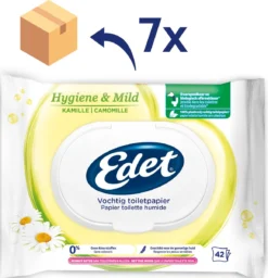 Edet Kamille Vochtig Wc Papier - 7 Stuks - Met Natuurlijke Kamille Extracten -Beste Woninginrichting Winkel 1158x1200