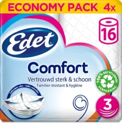 Edet Comfort - 3-laags Wc Papier - 64 Rollen