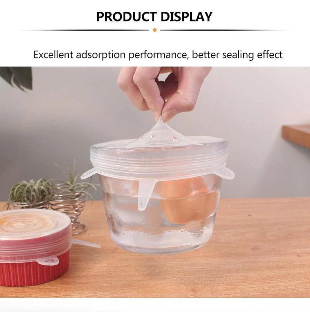 Siliconen Vershoud Deksels – Set Van 6 Stuks – Flexibel – Herbruikbaar – Wit - Stretch Tot Wel 30 Cm 6 Siliconen Vershoud Deksels – Set Van 6 Stuks – Flexibel – Herbruikbaar – Wit - Stretch Tot Wel 30 Cm - Afbeelding 6