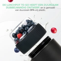 Coninx Yoghurtbeker To Go - Muesli Beker To Go - Lunchbeker - Mueslibeker 640ml (450ml+190ml) - Zwart -Beste Woninginrichting Winkel 1199x1200 6