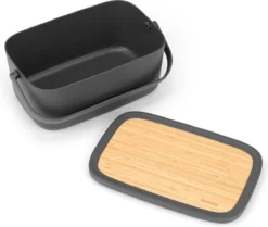 Brabantia Nic Broodtrommel - Met Bamboe Deksel - Dark Grey -Beste Woninginrichting Winkel 1200x1017