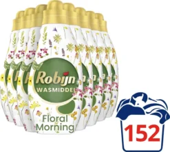 Robijn Klein & Krachtig Wit Floral Morning Vloeibaar Wasmiddel - 8 X 19 Wasbeurten - Voordeelverpakking -Beste Woninginrichting Winkel 1200x1073