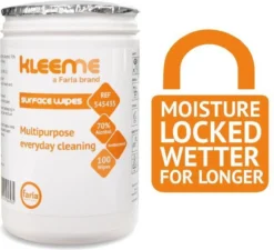 Schoonmaakdoekjes - Ontsmettingsdoekjes - Desinfectiedoekjes - Desinfectie Doekjes - KleenMe - Alcohol Doekjes - Alcoholdoekjes - Allesreiniger Zachte Antibacteriële Alcohol Wipes- 100 Doekjes - Met Dispenser - 70% Alcohol - 185 X 110mm -Beste Woninginrichting Winkel 1200x1092