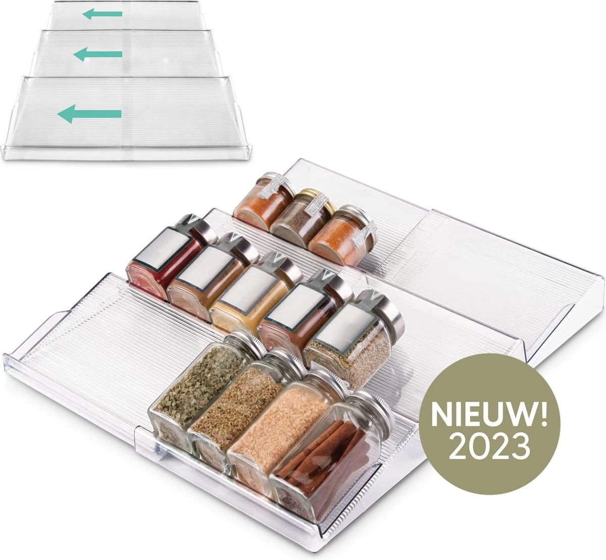 Johannes & Co - 2 Set Kruidenrek Voor Lade - Keuken Organizer - Kruiden Organizer 1 Johannes & Co - 2 Set Kruidenrek Voor Lade - Keuken Organizer - Kruiden Organizer