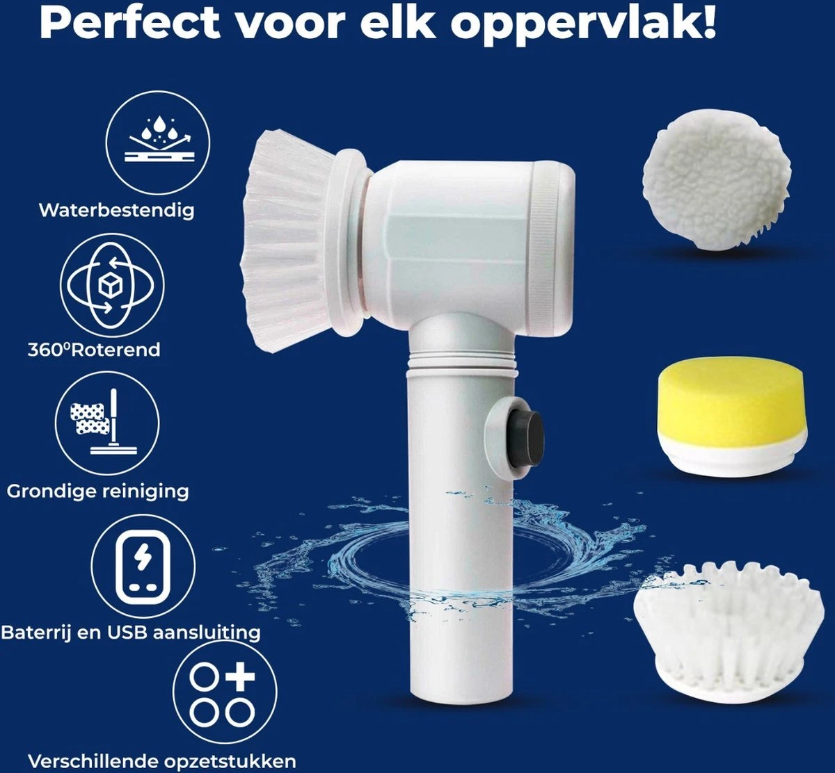 B-care Magic Brush - Elektrische Multifunctionele Schoonmaakborstel - 7 Opzetstukken - Wasborstel - Poetsmachine - Schrobborstel - Handborstel - Werkborstel - Schrobber - Boorborstel - Reinigingsborstel 9 B-care Magic Brush - Elektrische Multifunctionele Schoonmaakborstel - 7 Opzetstukken - Wasborstel - Poetsmachine - Schrobborstel - Handborstel - Werkborstel - Schrobber - Boorborstel - Reinigingsborstel - Afbeelding 9