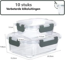 VMCA Glazen Vershoudbakjes Voor Vriezer Oven En Magnetron - 10 Bakjes - Grijs 14 VMCA Glazen Vershoudbakjes Voor Vriezer Oven En Magnetron - 10 Bakjes - Grijs -Beste Woninginrichting Winkel 1200x1117 3