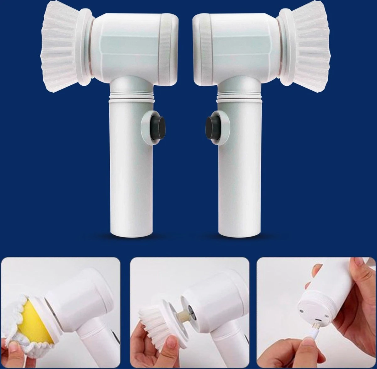 B-care Magic Brush - Elektrische Multifunctionele Schoonmaakborstel - 7 Opzetstukken - Wasborstel - Poetsmachine - Schrobborstel - Handborstel - Werkborstel - Schrobber - Boorborstel - Reinigingsborstel 11 B-care Magic Brush - Elektrische Multifunctionele Schoonmaakborstel - 7 Opzetstukken - Wasborstel - Poetsmachine - Schrobborstel - Handborstel - Werkborstel - Schrobber - Boorborstel - Reinigingsborstel - Afbeelding 11