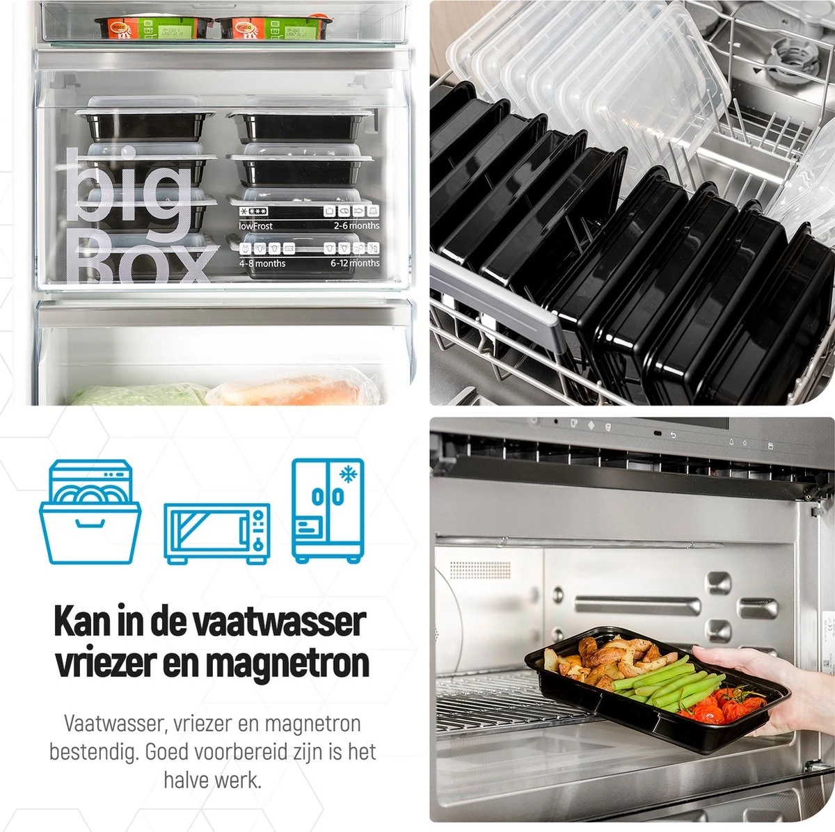Meal Prep Bakjes - 20 Stuks - 1 Compartiment - Lunchbox - Diepvriesbakjes - Vershoudbakjes - Plastic Bakjes Met Deksel - Magnetron Bakjes Met Deksel - Meal Prep - Vershouddoos - 1L - BPA Vrij - Fitcrafters 2 Meal Prep Bakjes - 20 Stuks - 1 Compartiment - Lunchbox - Diepvriesbakjes - Vershoudbakjes - Plastic Bakjes Met Deksel - Magnetron Bakjes Met Deksel - Meal Prep - Vershouddoos - 1L - BPA Vrij - Fitcrafters - Afbeelding 2