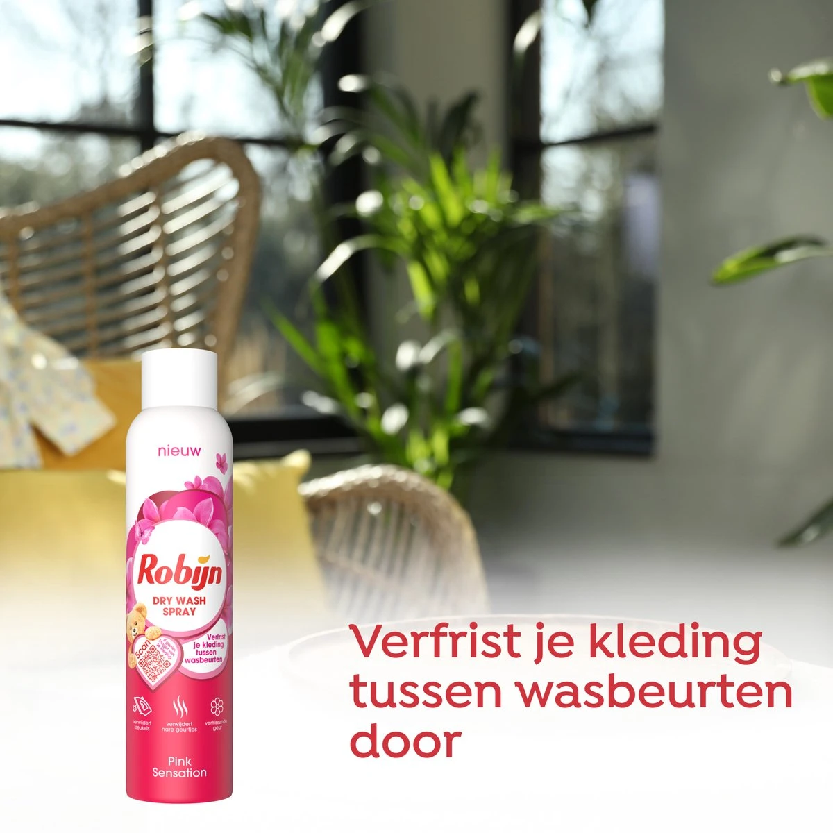 Robijn Pink Sensation Dry Wash Spray - 2 X 200 Ml - Voordeelverpakking 4 Robijn Pink Sensation Dry Wash Spray - 2 X 200 Ml - Voordeelverpakking - Afbeelding 4