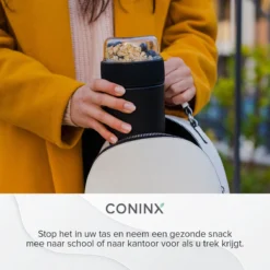 Coninx Yoghurtbeker To Go - Muesli Beker To Go - Lunchbeker - Mueslibeker 640ml (450ml+190ml) - Zwart -Beste Woninginrichting Winkel 1200x1200 223