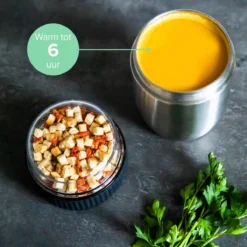 Coninx Thermos Lunchbox - Muesli Beker To Go - Isoleer Lunchpot - Yoghurtbeker To Go - Mueslibeker 840ml (600ml+240ml) - RVS -Beste Woninginrichting Winkel 1200x1200 227