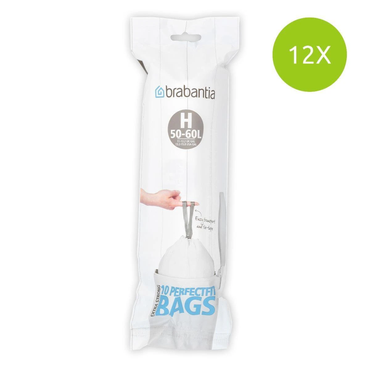 Brabantia PerfectFit Vuilniszakken - 50/60 L - Code H - 12 Rollen X 10 Stuks 2 Brabantia PerfectFit Vuilniszakken - 50/60 L - Code H - 12 Rollen X 10 Stuks - Afbeelding 2
