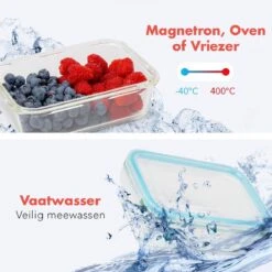 KitchenBrothers Meal Prep Bakjes - Set - Luchtdicht - BPA Vrij - Glas - 9 Stuks -Beste Woninginrichting Winkel 1200x1200 550