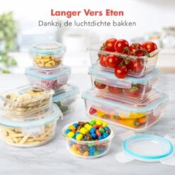 KitchenBrothers Meal Prep Bakjes - Set - Luchtdicht - BPA Vrij - Glas - 9 Stuks -Beste Woninginrichting Winkel 1200x1200 554