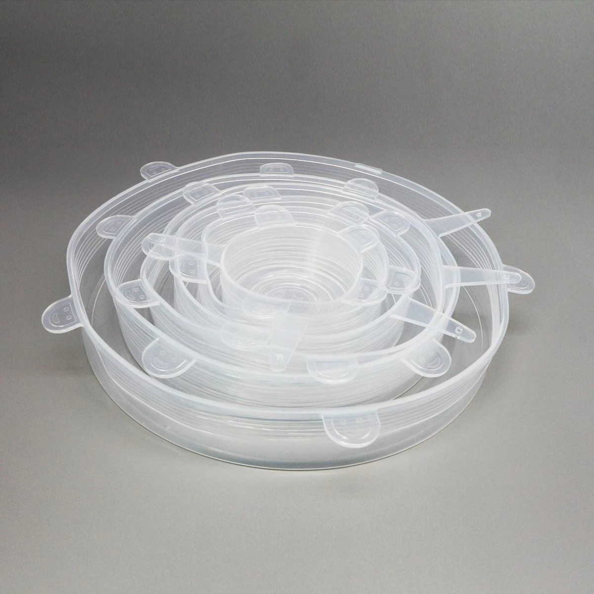 Siliconen Vershoud Deksels – Set Van 6 Stuks – Flexibel – Herbruikbaar – Wit - Stretch Tot Wel 30 Cm 8 Siliconen Vershoud Deksels – Set Van 6 Stuks – Flexibel – Herbruikbaar – Wit - Stretch Tot Wel 30 Cm - Afbeelding 8