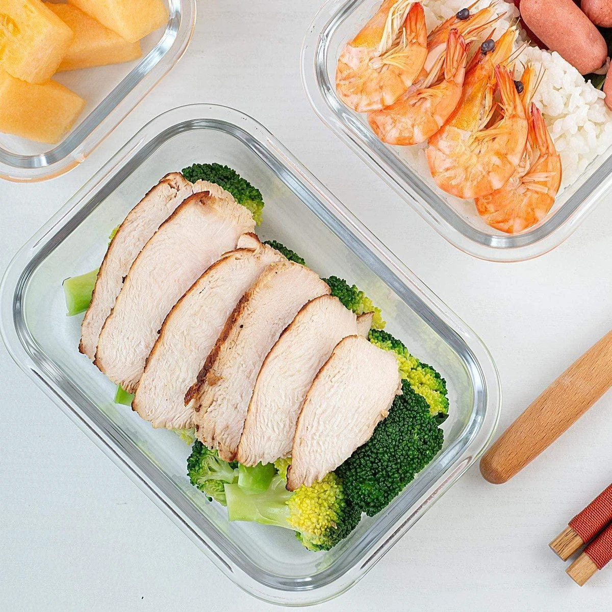 VMCA Glazen Vershoudbakjes Voor Vriezer Oven En Magnetron - 10 Bakjes - Grijs 4 VMCA Glazen Vershoudbakjes Voor Vriezer Oven En Magnetron - 10 Bakjes - Grijs - Afbeelding 4