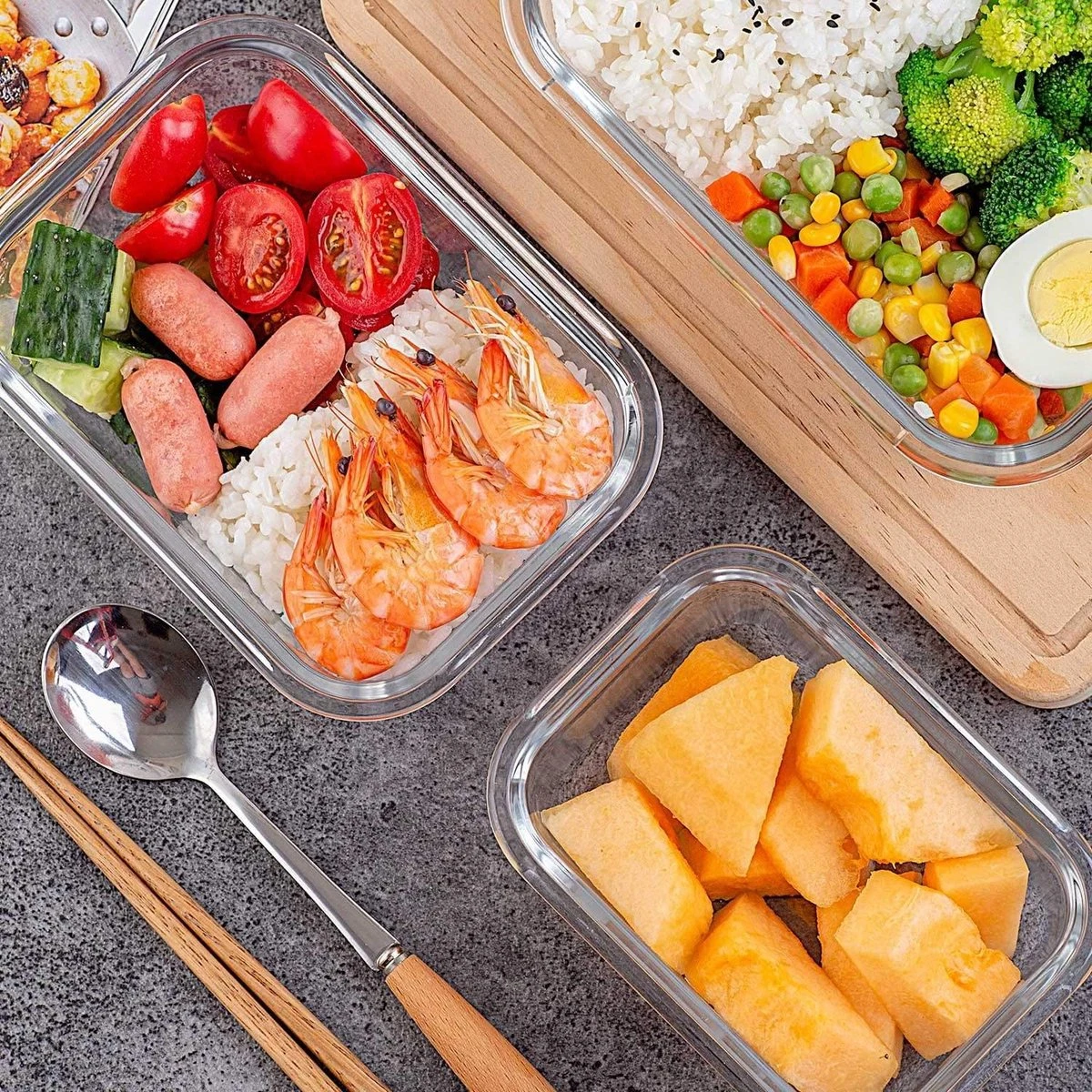 VMCA Glazen Vershoudbakjes Voor Vriezer Oven En Magnetron - 10 Bakjes - Grijs 10 VMCA Glazen Vershoudbakjes Voor Vriezer Oven En Magnetron - 10 Bakjes - Grijs - Afbeelding 10