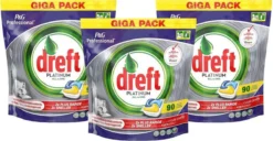 Dreft Platinum - All In One Lemon - 3 X 90 (270) Stuks - Vaatwastabletten - Voordeelverpakking