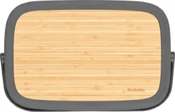 Brabantia Nic Broodtrommel - Met Bamboe Deksel - Dark Grey -Beste Woninginrichting Winkel 1200x766