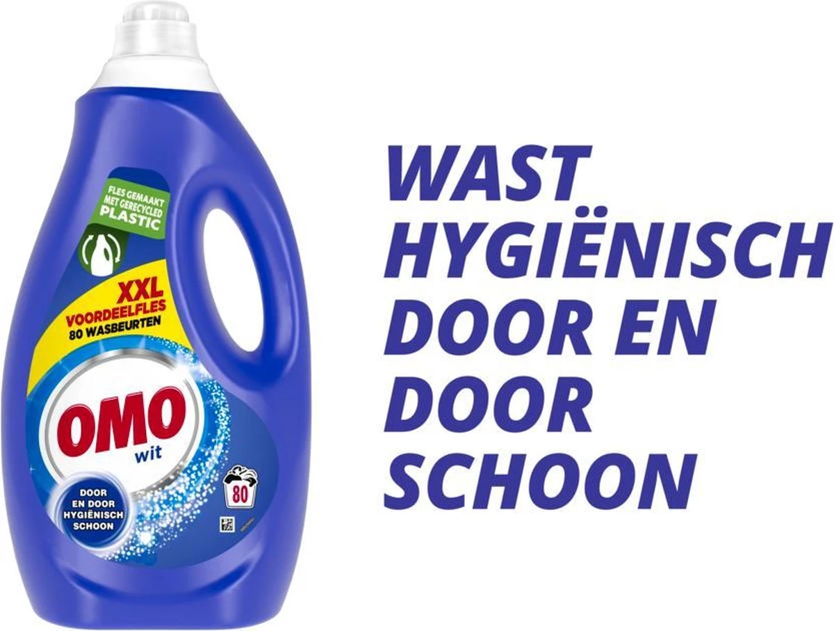 Omo Wit XXL Vloeibaar Wasmiddel - 80 Wasbeurten - Voordeelfles 5 Omo Wit XXL Vloeibaar Wasmiddel - 80 Wasbeurten - Voordeelfles - Afbeelding 5