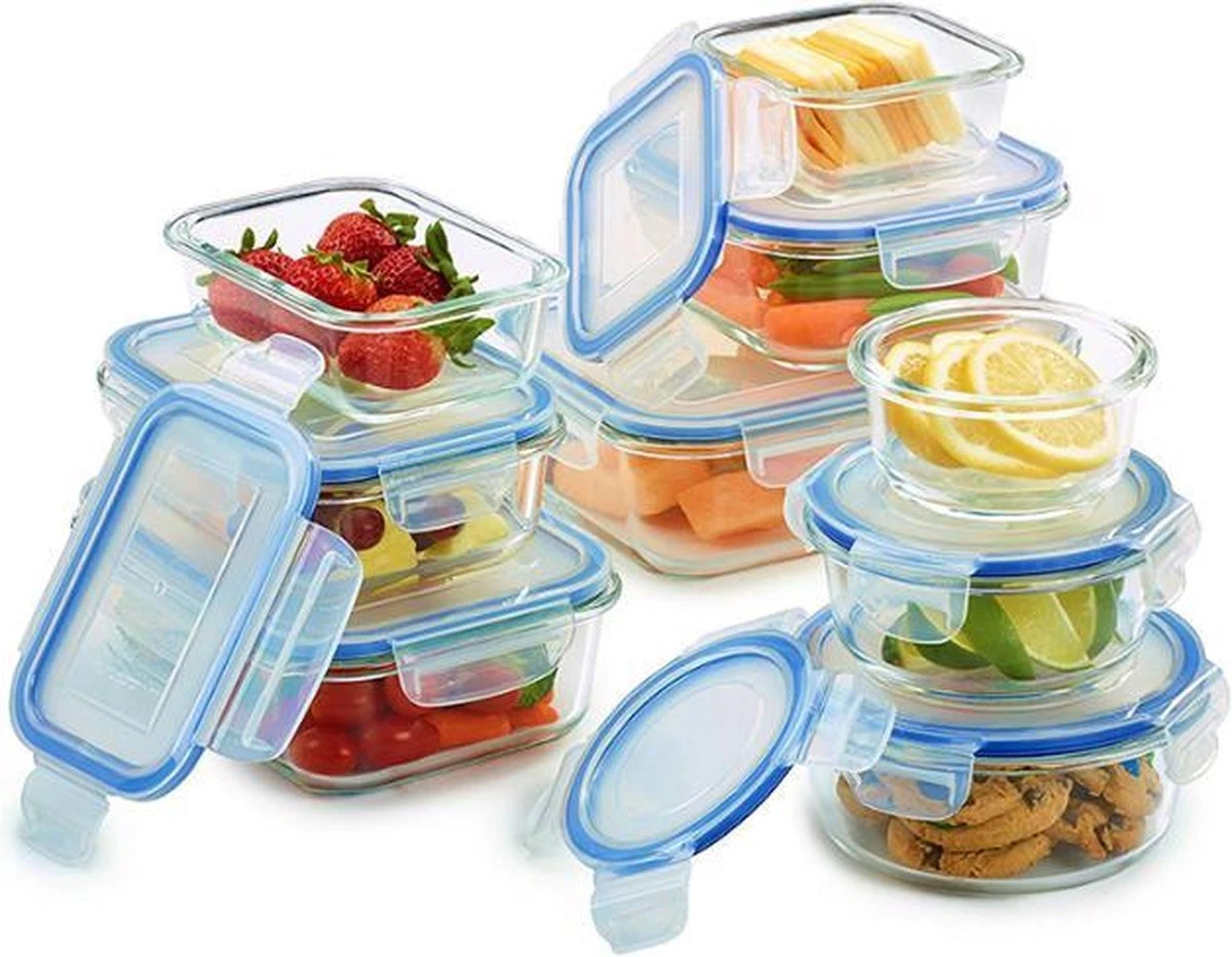 VMCA Glazen Vershoudbakjes Voor Vriezer Oven En Magnetron - 9 Bakjes 10 VMCA Glazen Vershoudbakjes Voor Vriezer Oven En Magnetron - 9 Bakjes - Afbeelding 10