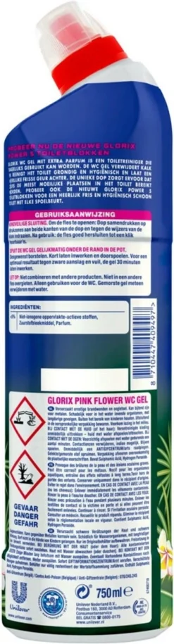 Glorix WC Powergel Toiletreiniger Pink Flower - 6 X 750 Ml - Voordeelverpakking -Beste Woninginrichting Winkel 324x1200
