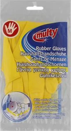 Multy Luxe Huishoudhandschoenen Maat M - Natuurlatex Met Katoenen Vlokvoering - Anti Slip - Rubberen Handschoenen - Waterdicht - Natuurlijk Latex - Maat M -Beste Woninginrichting Winkel 653x1200