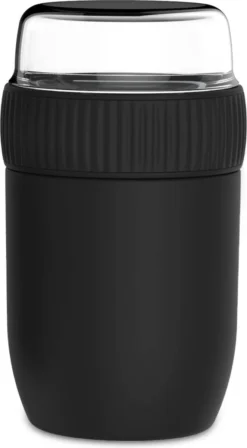 Coninx Thermos Lunchbox - Muesli Beker To Go - Isoleer Lunchpot - Yoghurtbeker To Go - Mueslibeker 840ml (600ml+240ml) - RVS / Zwart -Beste Woninginrichting Winkel 662x1200