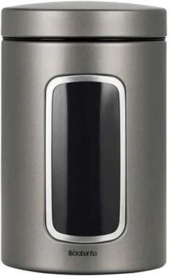 Brabantia Voorraadbus - 1,4 L - Platinum - Met Venster