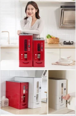 Merkloos TDR-Japans Rijst/Granen Container/Dispenser/ Opbergdoos - 6KG Inhoud - Wit -Beste Woninginrichting Winkel 787x1200 1