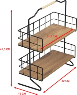 Metalen Keuken Etagere 2 Laags Van Naturn Living | Keuken Opbergrek | Kruidenpotjes Rek | Kruiden Organizer | Keuken Rek Specerijen | Mat Zwart -Beste Woninginrichting Winkel 971x1200